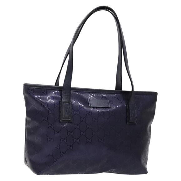 GUCCI GG Implementation Tote Bag Pvc Navy Silver - Picture 1 of 16